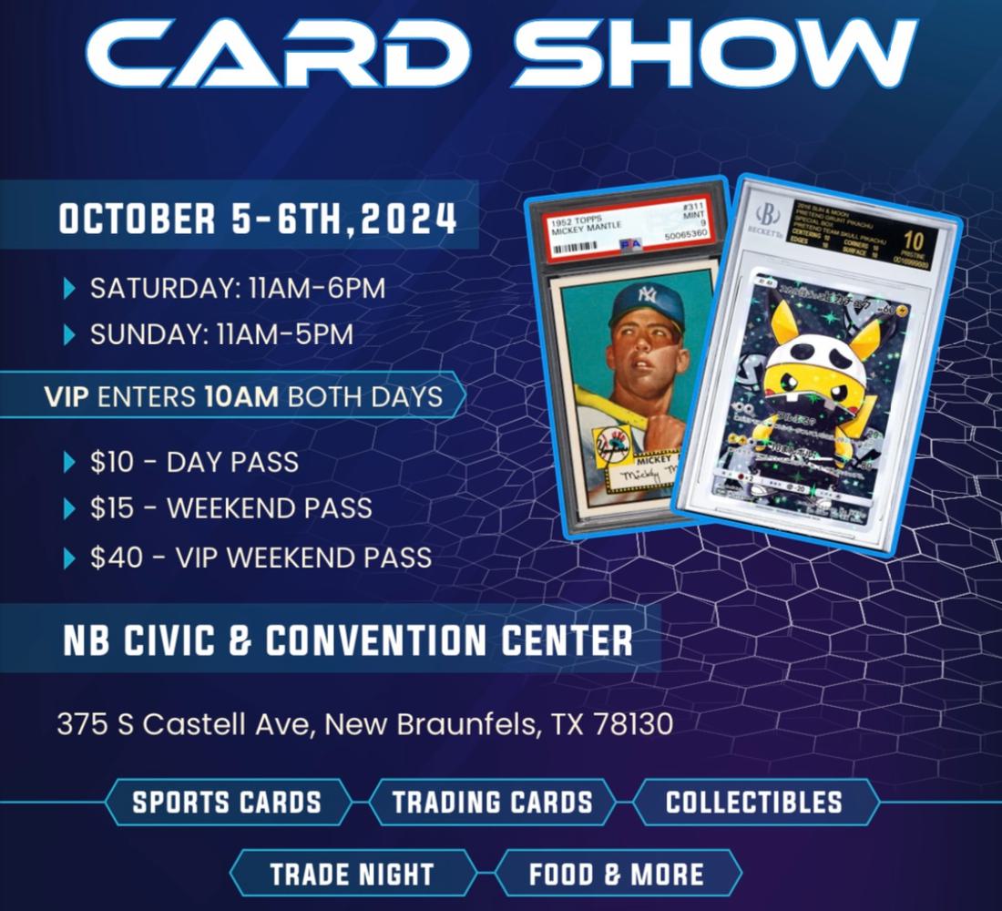 pokemon cards new braunfels Card Show in New Braunfels TX: Pokmon Finds & Funkytown Vibes