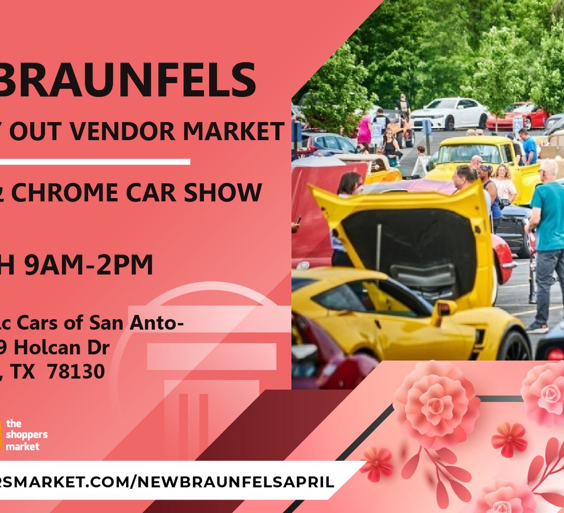 New Braunfels Moms Day Out Vendor Market and Caffeine Chrome Car Show Mesa de trabajo 1